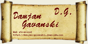 Damjan Gavanski vizit kartica